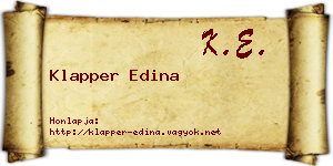 Klapper Edina névjegykártya